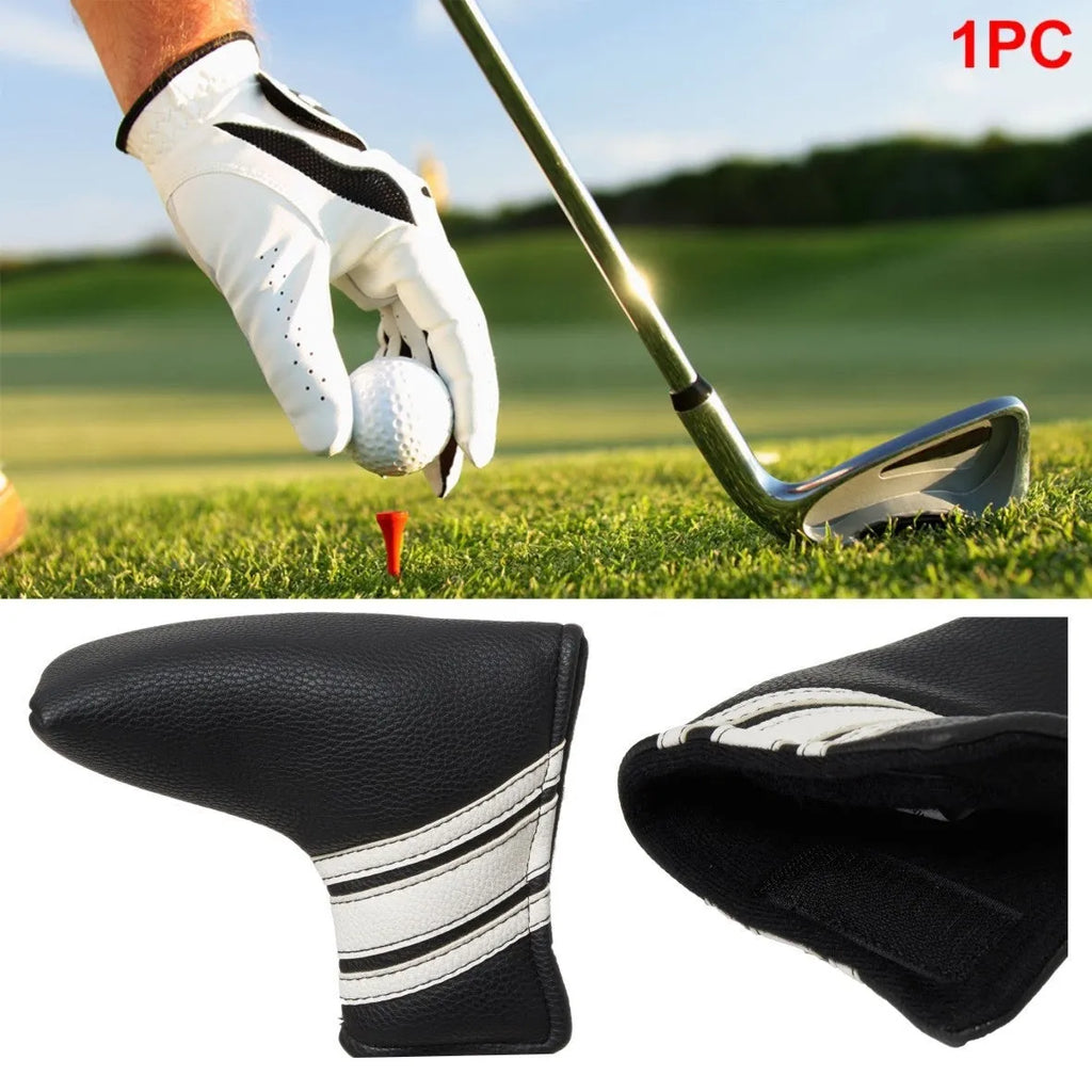 Black PU leather golf push rod sleeve case for club shaft protection