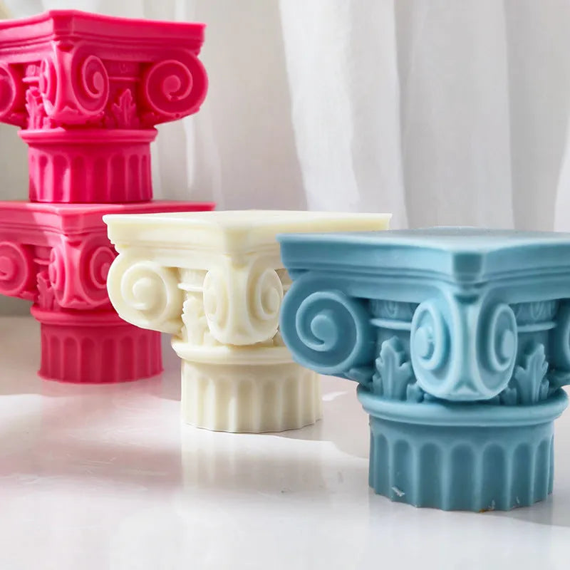 Roman pillar silicone mould for candle making and dessert preparation