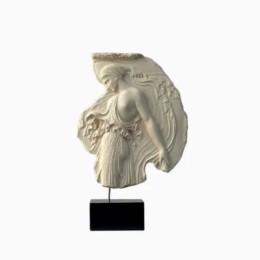 Wine Goddess synthetic resin sculpture ornament with modern styling measuring 21x7x35cm