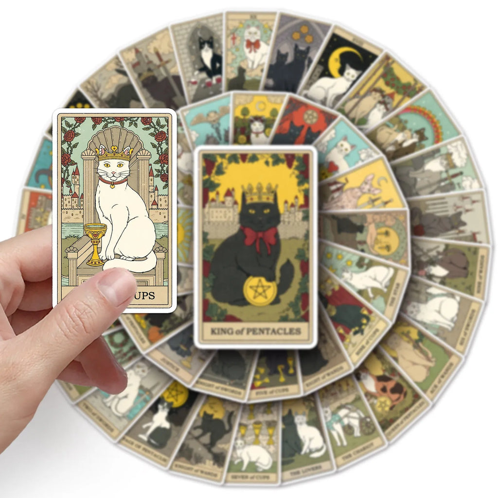 78 tarot card waterproof luggage stickers in cute style, offset printed, colour 78 tarot cards-535
