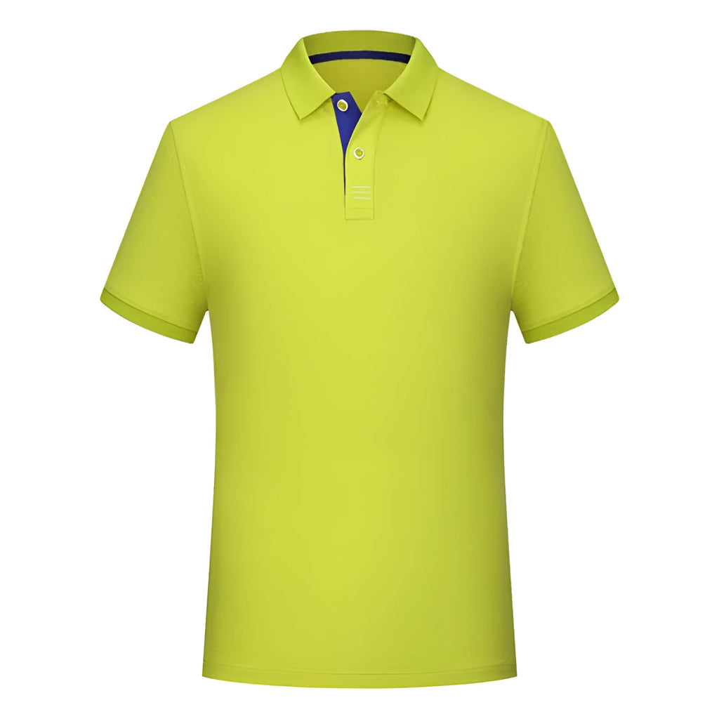 Solid colour cotton polo collar casual T-shirt with short sleeves in white, red, grey, black and other colours, sizes S to 4XL