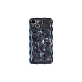 Electroplating water ripple TPU phone case for iPhone 12 showing blue colour and all-inclusive design