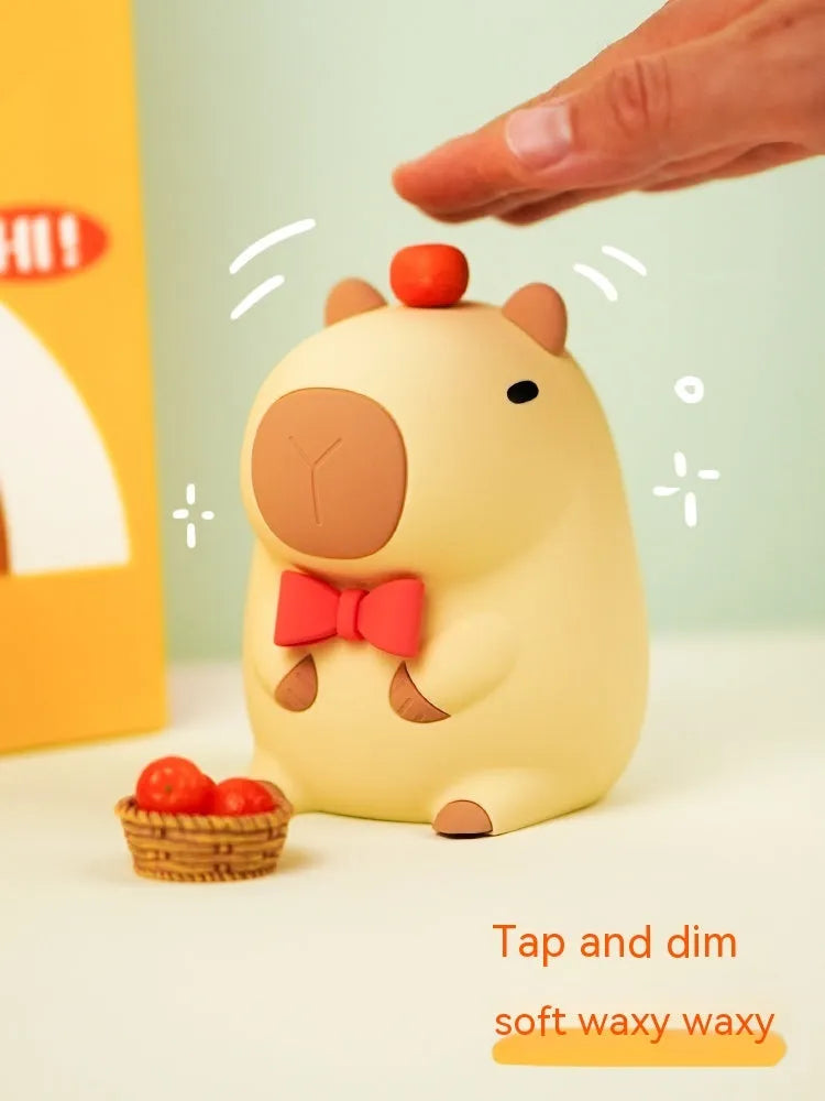 Capybara small night lamp decorative light with USB cable for charging