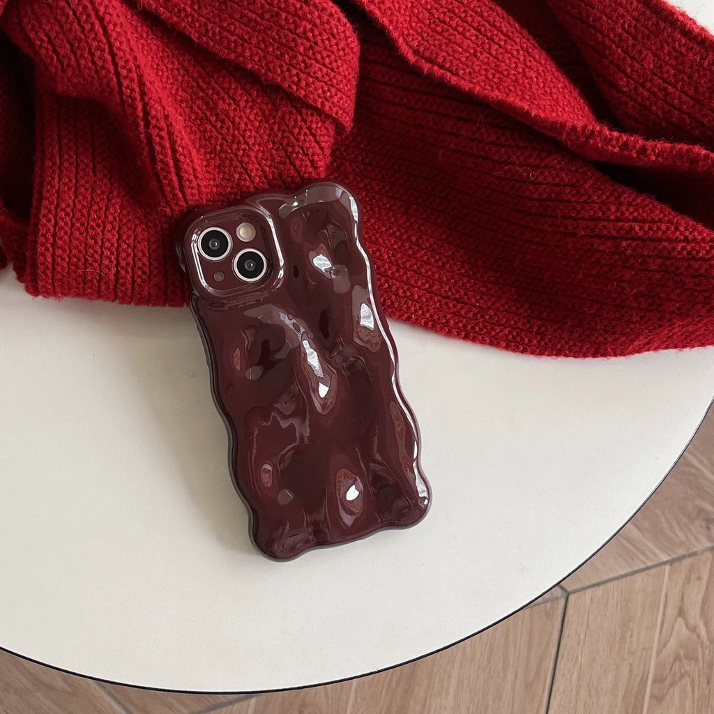 Ankela wine red TPU phone case for iPhone 16 Pro Max with full coverage anti-fall protection