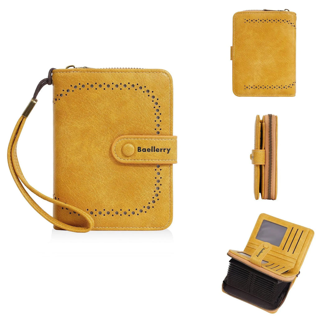 Women's PU leather zipper coin purse wallet with card slots in multiple colour options