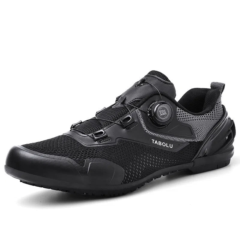 Men's breathable lightweight road cycling shoes in grey, black, red, sizes 36 to 47
