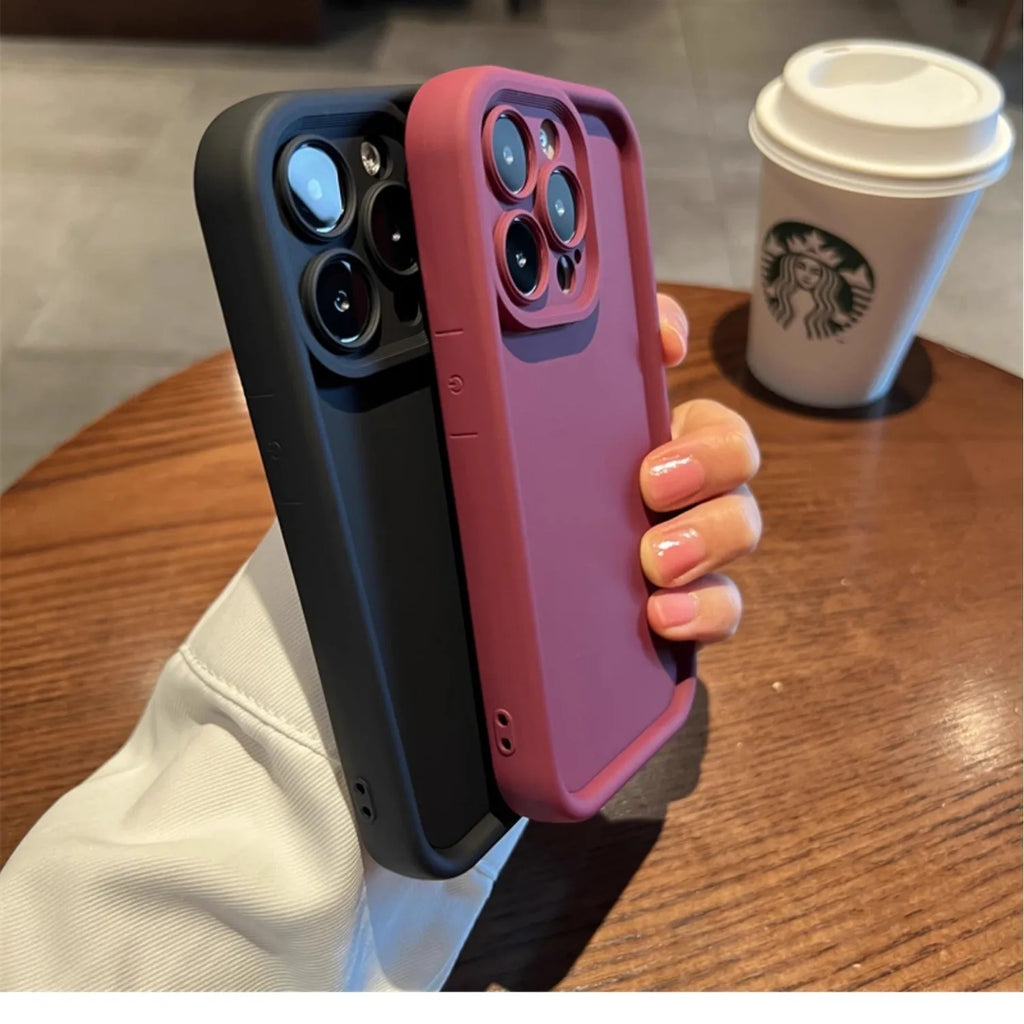 Solid colour silicone phone case for Xiaomi and Redmi, all-inclusive anti-drop design, available in four colours.
