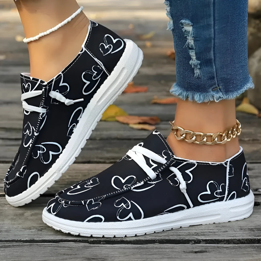 canvas women's casual pumps round toe lace-up fastening black white sizes 36-43