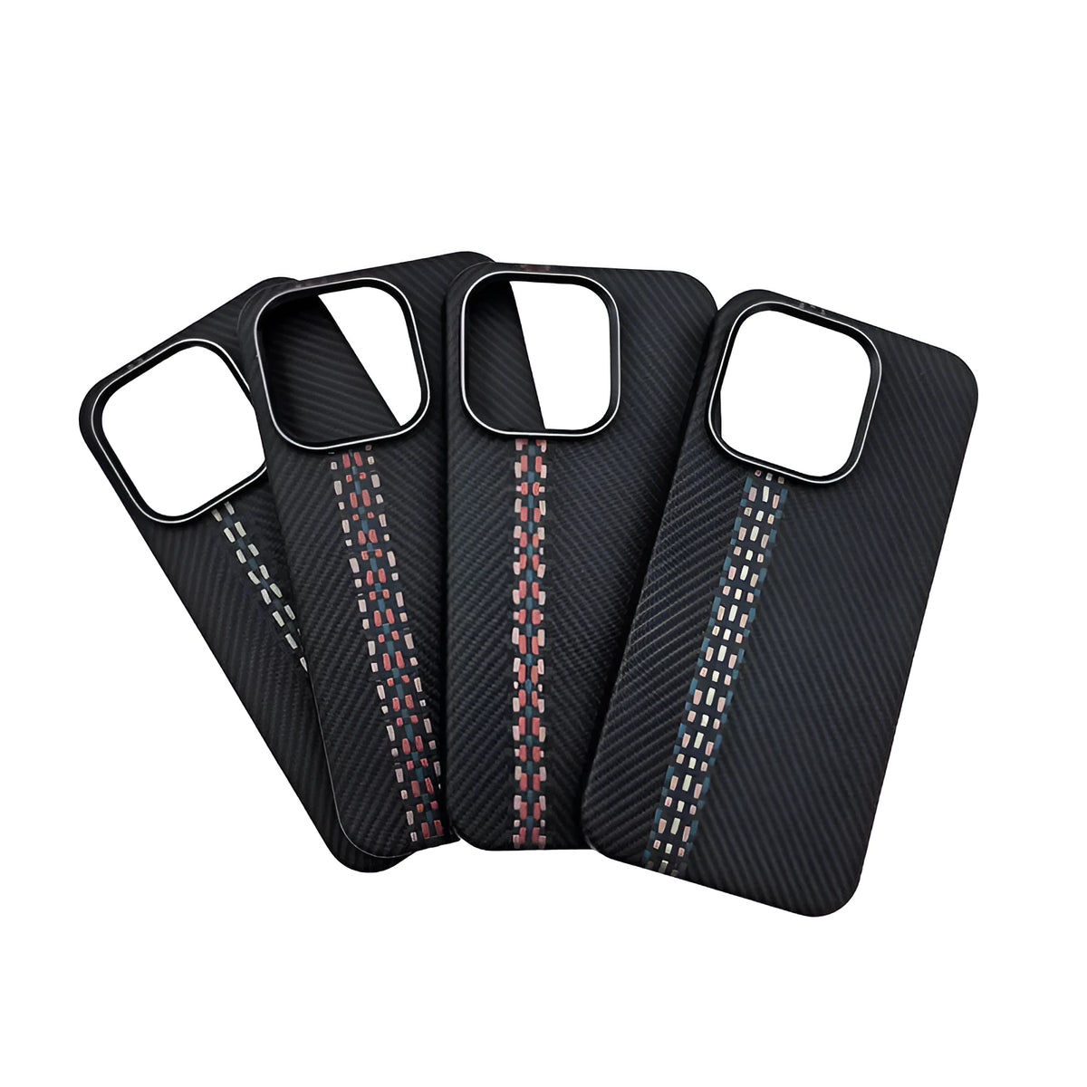 Kevlar all-inclusive phone case in red or blue with magnetic suction for iPhone 14 Pro and 15 Pro Max