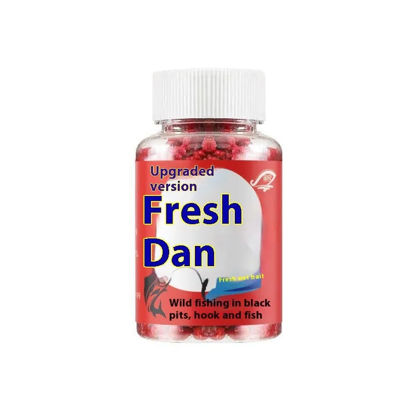 Bottle of grass green lazy particle fishing bait for crucian carp and freshwater fish