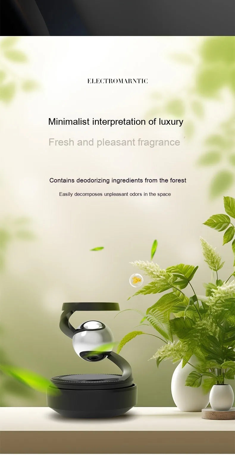 Solar-powered car aromatherapy perfume unit with decorative design and fragrance options