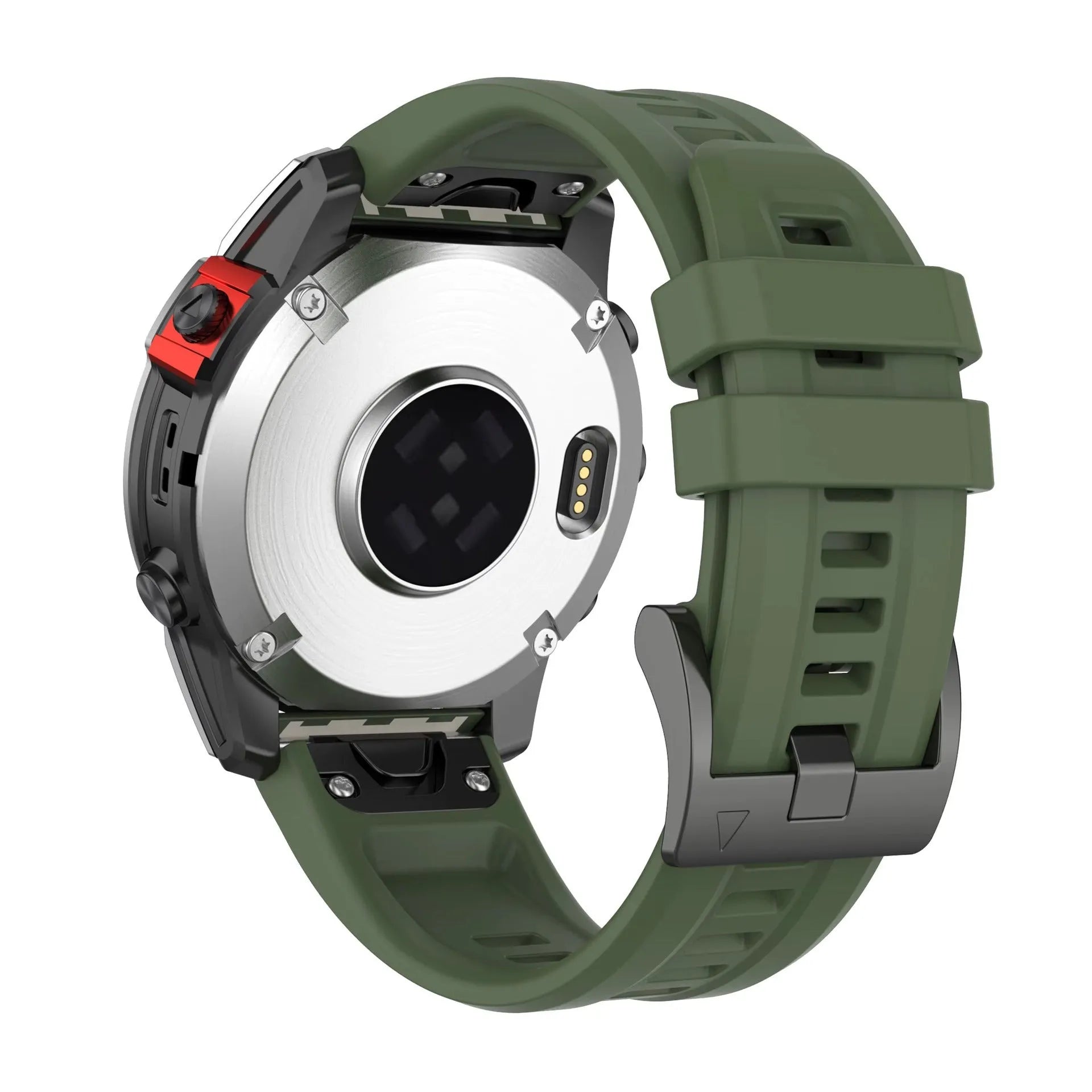 Jiaming Fenix7 quick release silicone watchband in multiple colours showing 20mm, 22mm, and 26mm width options.