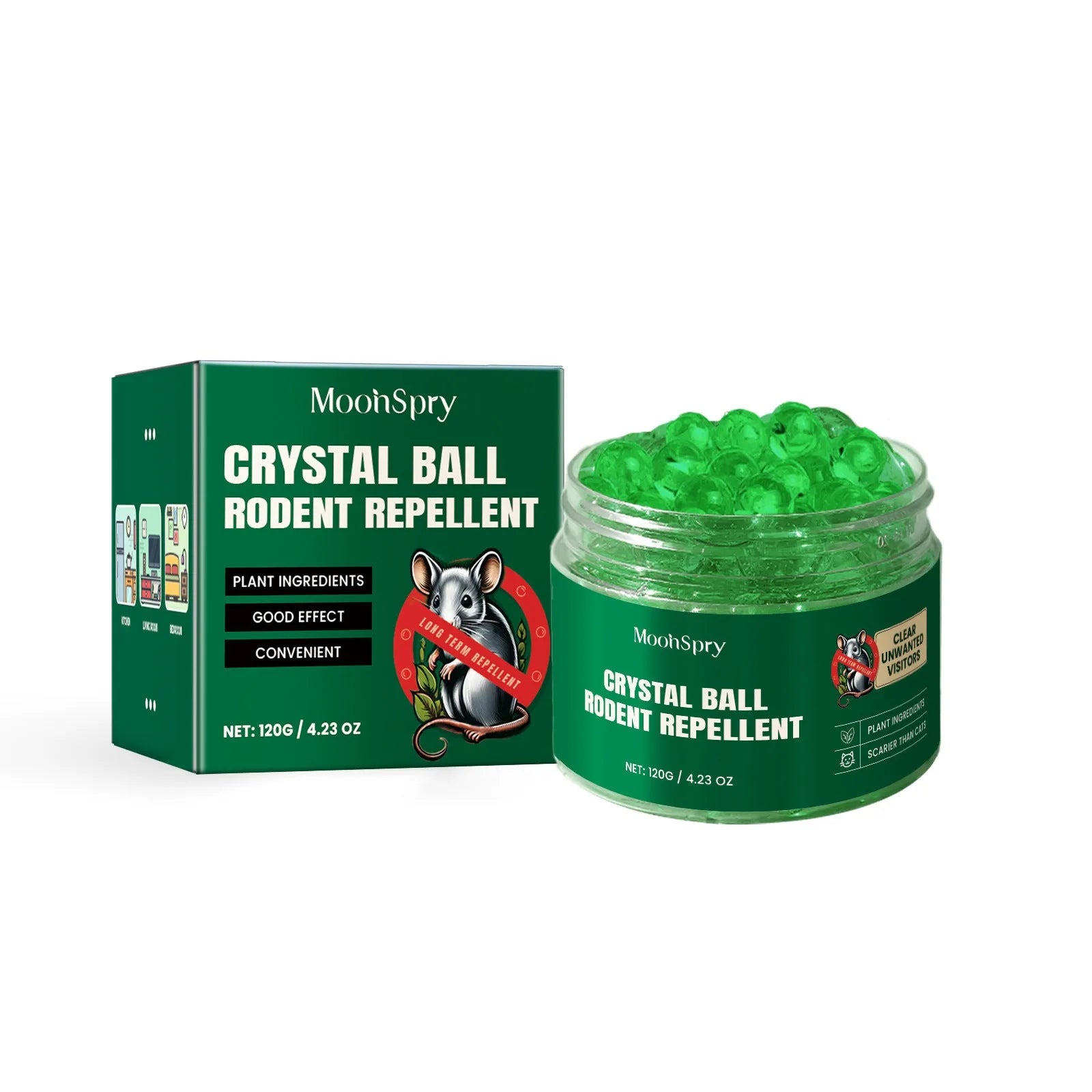Natural rat repellent spray bottle with essential oil formula for home and car rodent protection