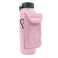 Cloth kettle sleeve for large sports bottles with magnetic and carabiner closure options in various colours.