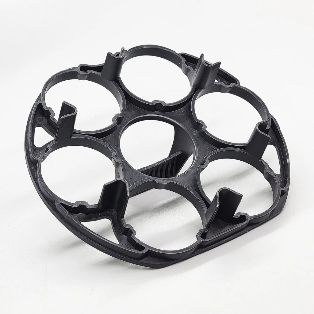Black plastic cooking machine egg holder retainer basket measuring 13.8 x 12.6 x 5.7 cm