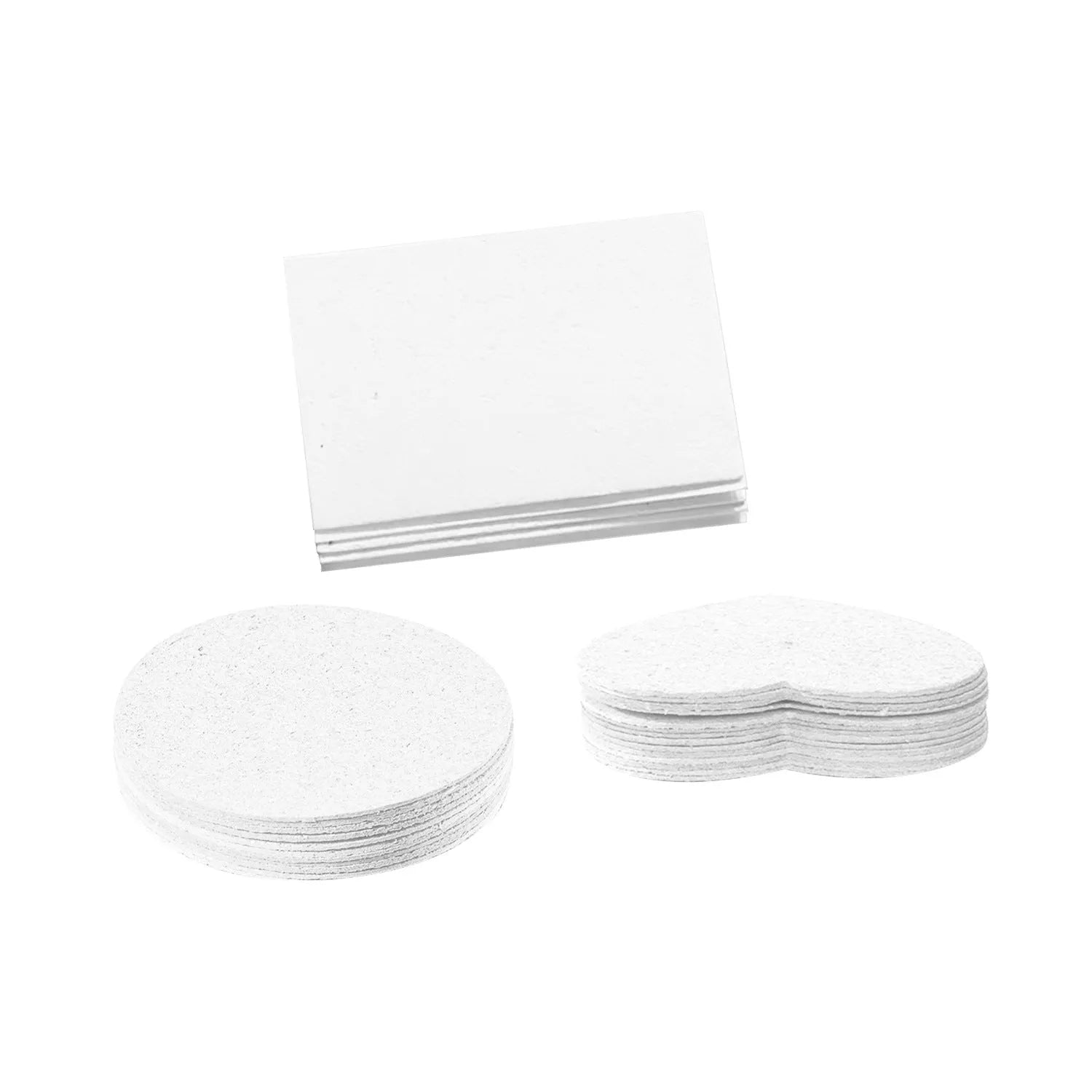 Painting sponge and fountain pen stationery set with wood pulp paper and heart, round, square sponge shapes
