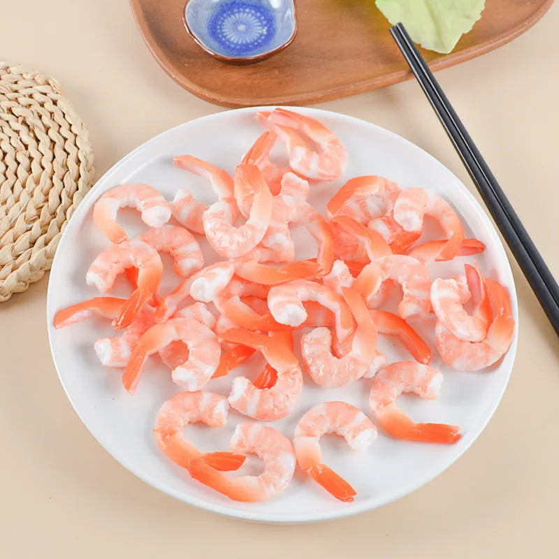 PVC injection moulded shrimp-shaped keychain with door buckle, 1.5cm thick, on a white background.