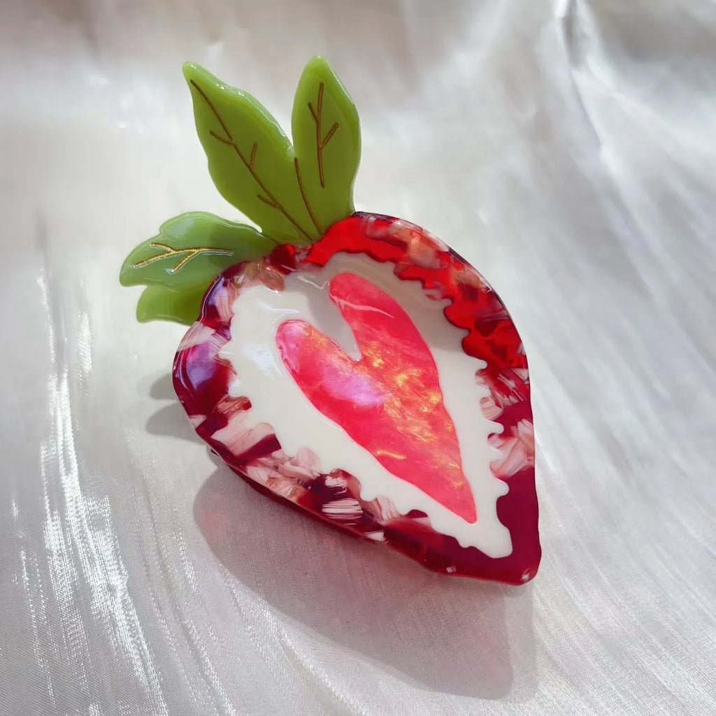Love Honey Strawberry hairpin with pastoral style design in red or pink colour options