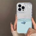 TPU soft shell phone case with underwater shark space design for Apple iPhone, featuring precise cutouts and flexible material