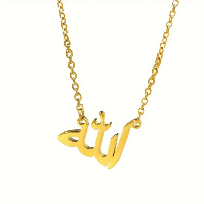 French style titanium steel necklace for women in gold colour with electroplated finish