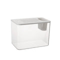 Medium black ecological betta fish tank with cover on a desk.