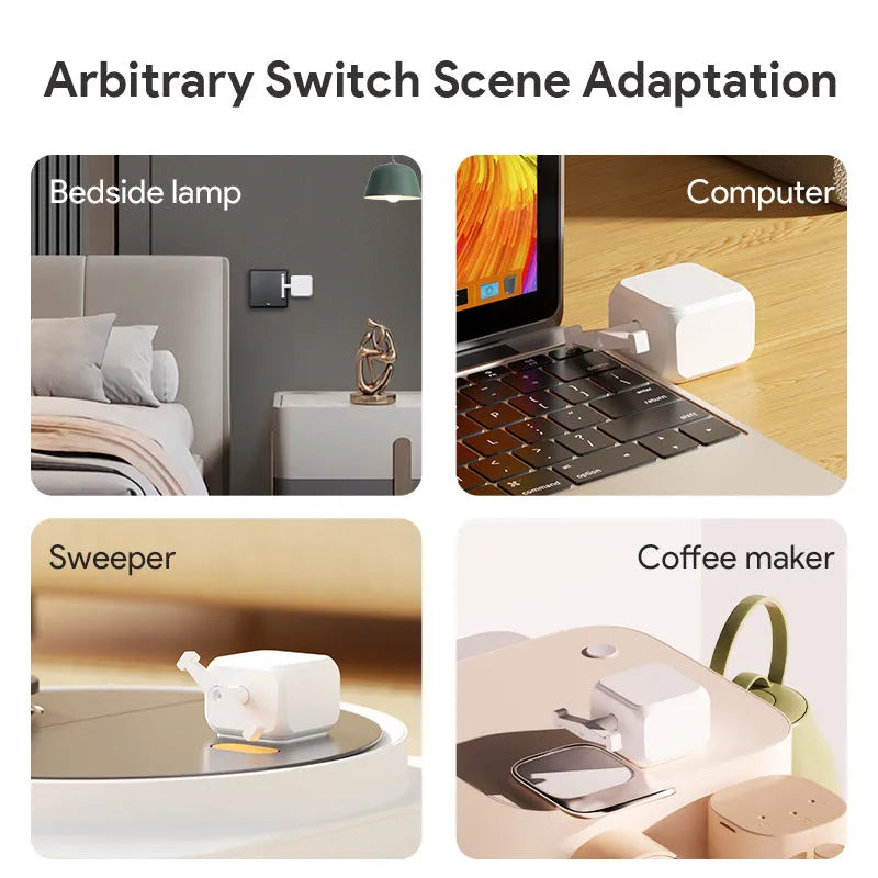 White plastic Bluetooth rocker arm finger robot remote control with compact dimensions.