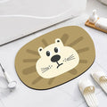 Cartoon animal diatom oil absorbent non-slip bathroom mat in alien shape on a bathroom floor.