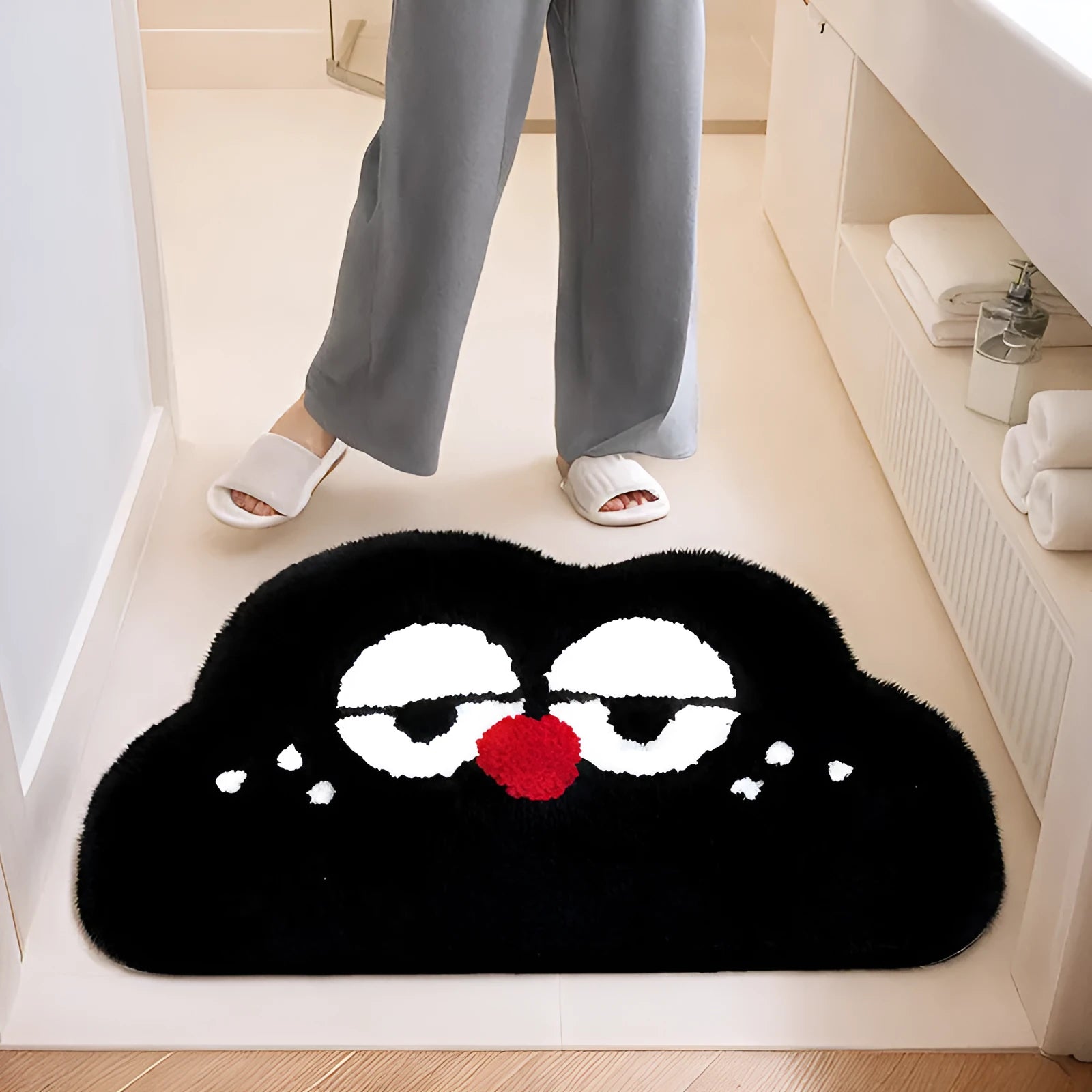 Cartoon anime printed bathroom mat in cashmere-like polyester with multiple colour options
