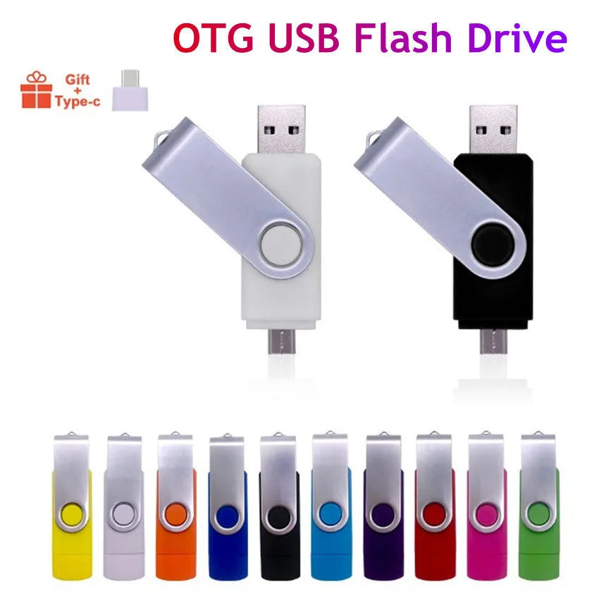 2 in 1 Android mobile phone USB flash drive with USB 2.0 interface, plastic shell, available in nine colours