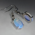 Moonlight white opal drop earrings with retro cross pendant on ellipse shape alloy jewellery