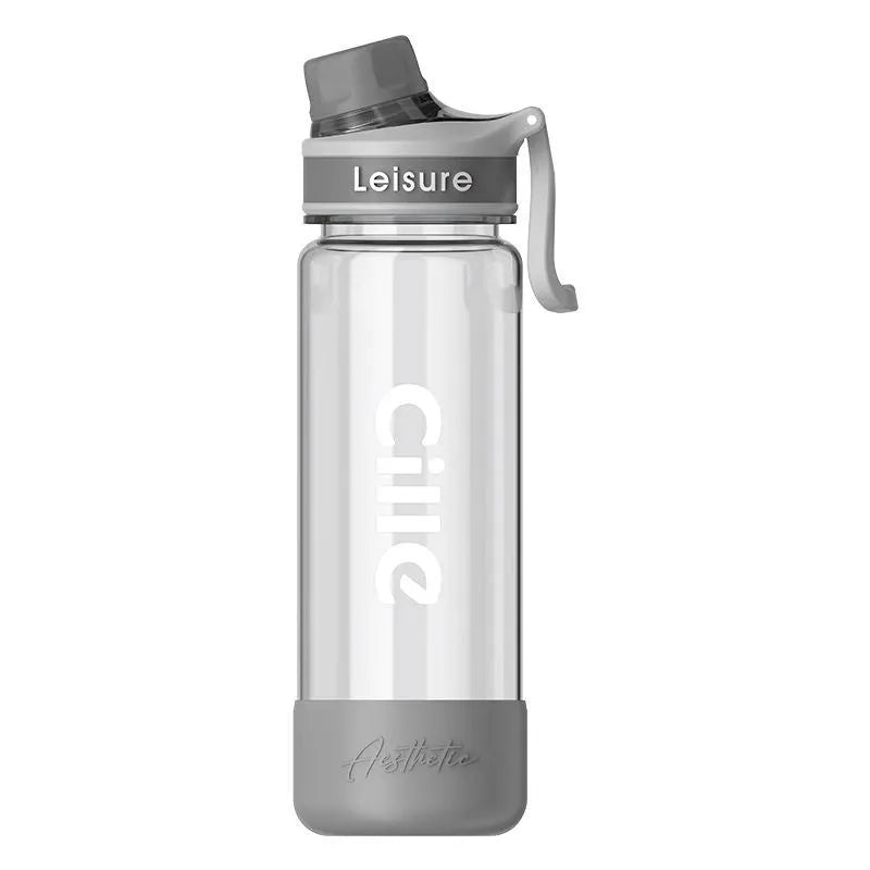 Grey green pink reusable plastic straw tumbler cup with heat-resistant construction and direct-drink design