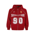Women's American retro hooded jacket with letter embroidery in cotton blend fabric