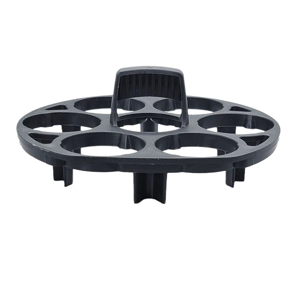 Black plastic cooking machine egg holder retainer basket measuring 13.8 x 12.6 x 5.7 cm