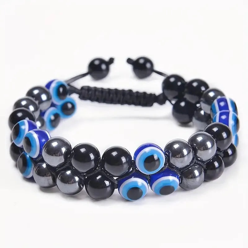 Green and gold lapis lazuli stone bracelet in Chinese retro artistic style