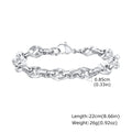 Handmade stainless steel thick geometric chain bracelet in steel colour, a unisex hip hop fashion accessory