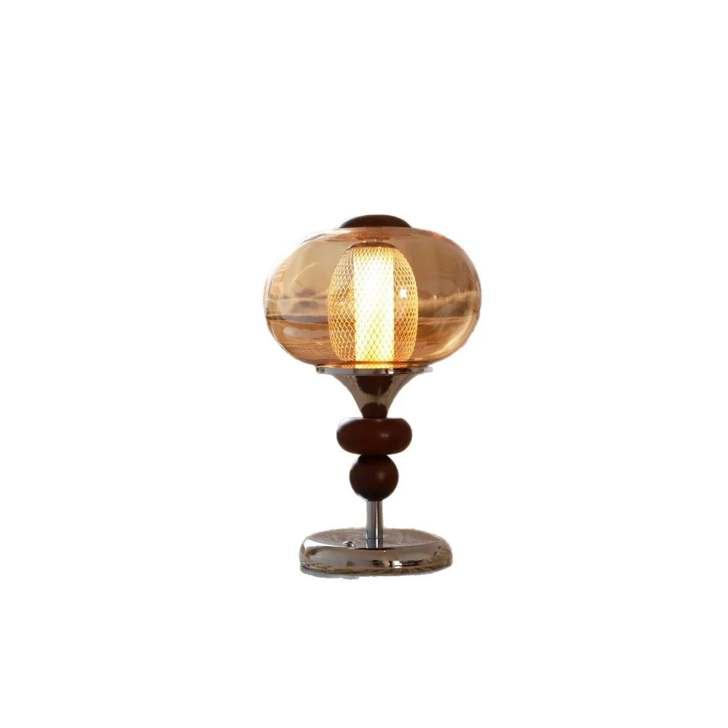 Solid wood palace table lamp with retro design and USB rechargeable power