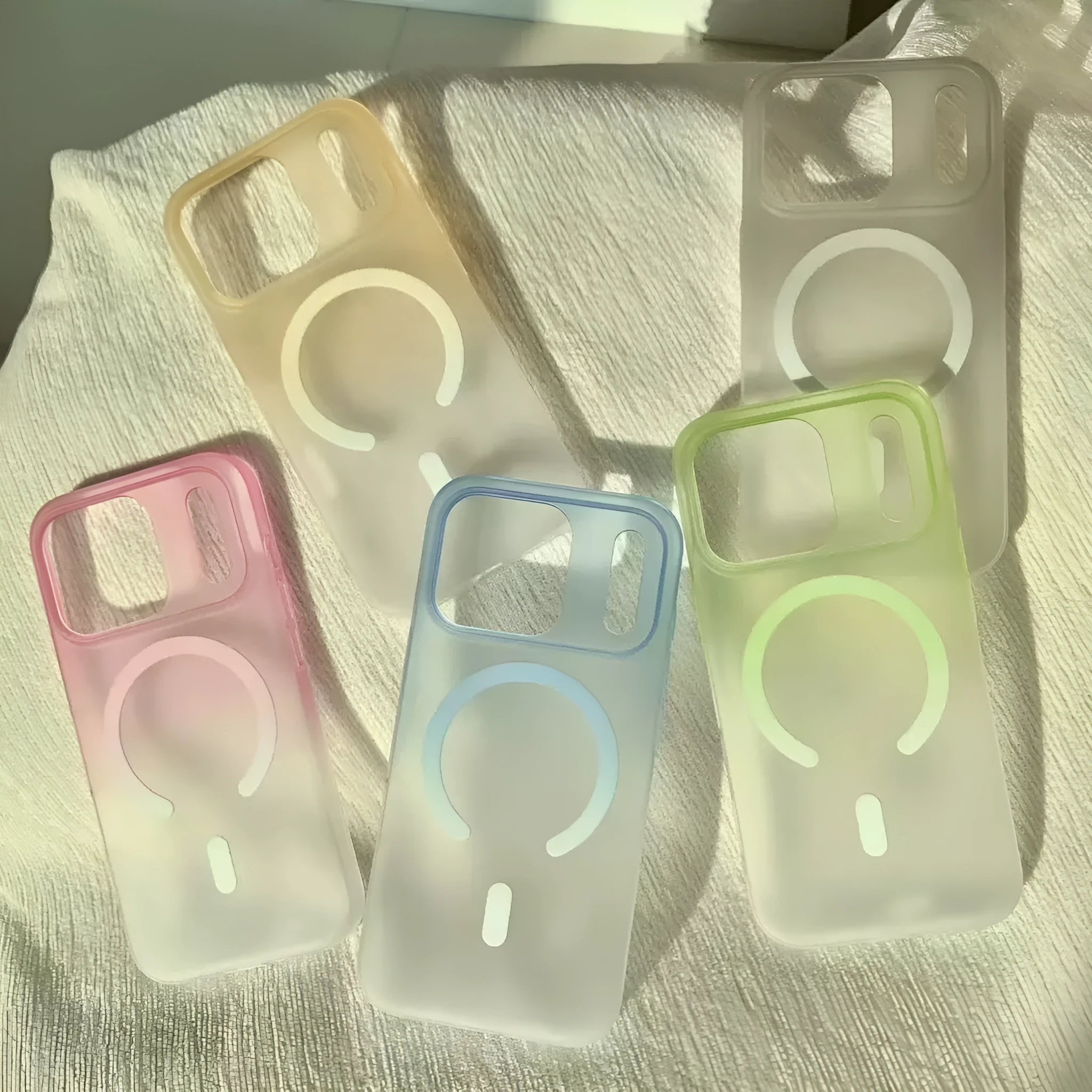 Gradient frosted magnetic suction phone case for iPhone with ultra-thin PC construction