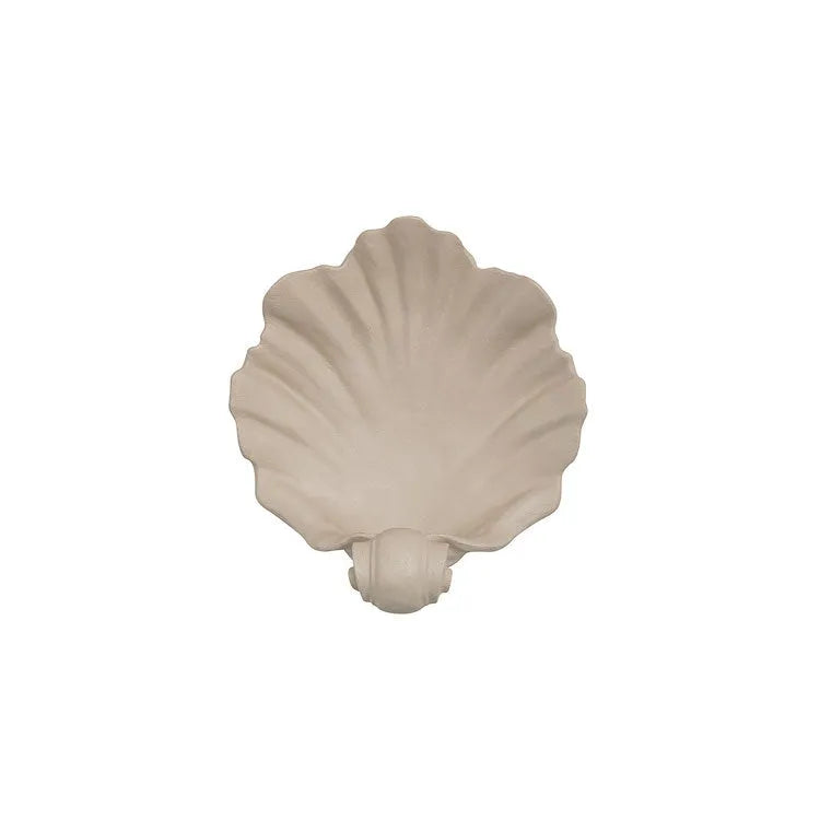 White resin simulation shell fruit plate ornament with realistic texture for table decoration