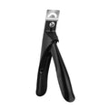 Stainless steel French U-shaped nail art scissors in black, titanium, or silver handle finish
