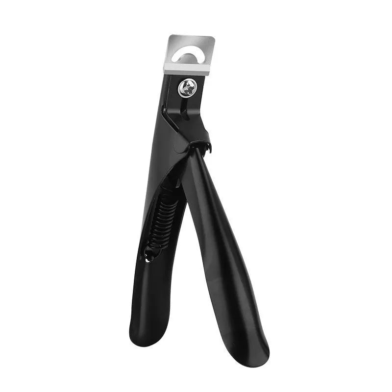 Stainless steel French U-shaped nail art scissors in black, titanium, or silver handle finish