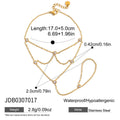 Zircon mitten-type bracelet with tassel in stainless steel, geometric round shape for women, colour JDB0307017