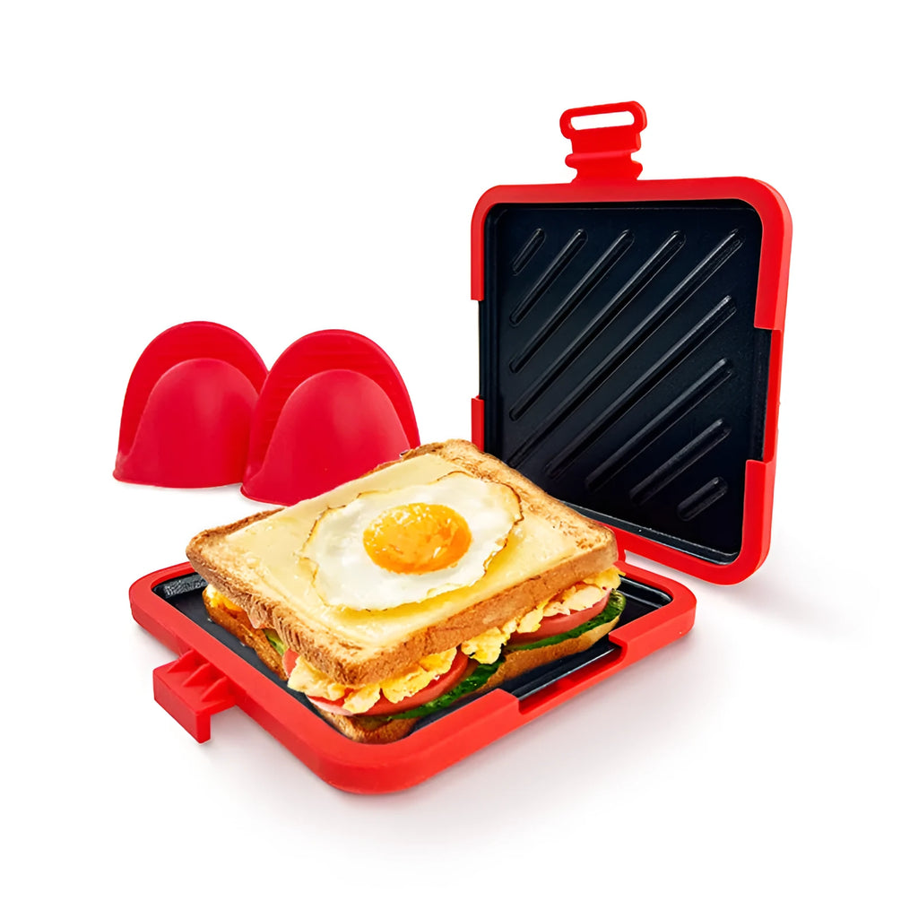 Silicone baking tray with anti-scald handbag design and matching heat-resistant gloves