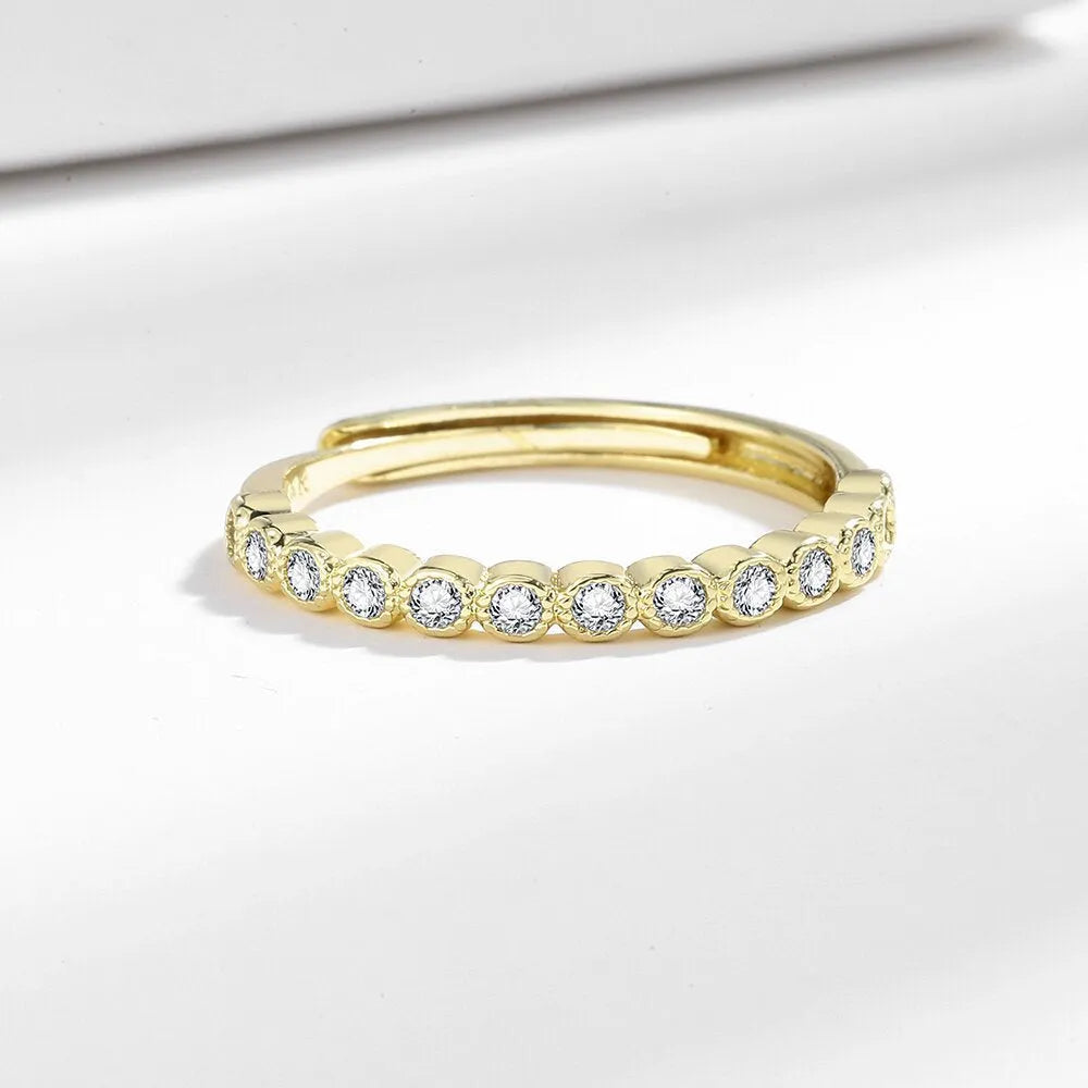 Women's geometric diamond tail open mouth ring in gold colours
