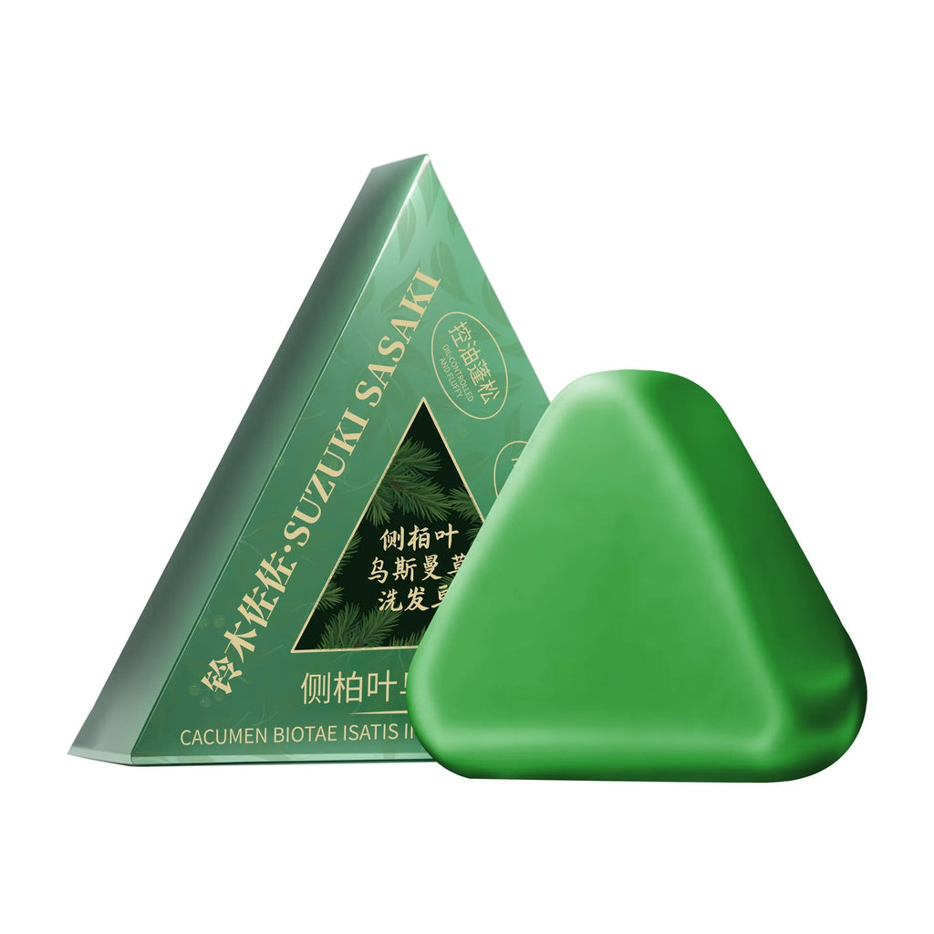 LMZZ Chinese arborvitae twig Usman herbal hair and face soap bar, 120g, in compact packaging.