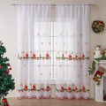 American Christmas curtains with embroidered snowflake pattern in polyester semi-sunshade fabric