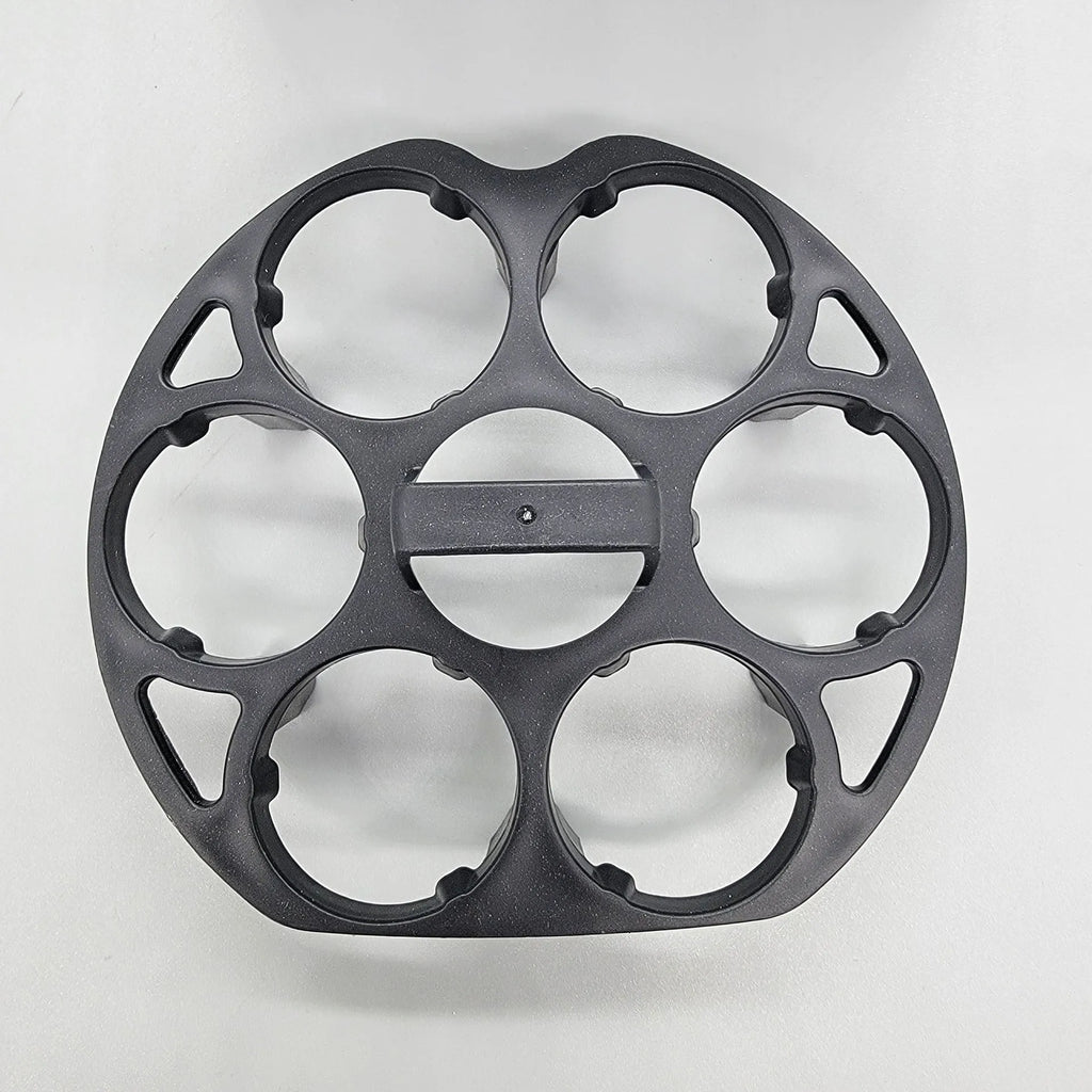 Black plastic cooking machine egg holder retainer basket measuring 13.8 x 12.6 x 5.7 cm