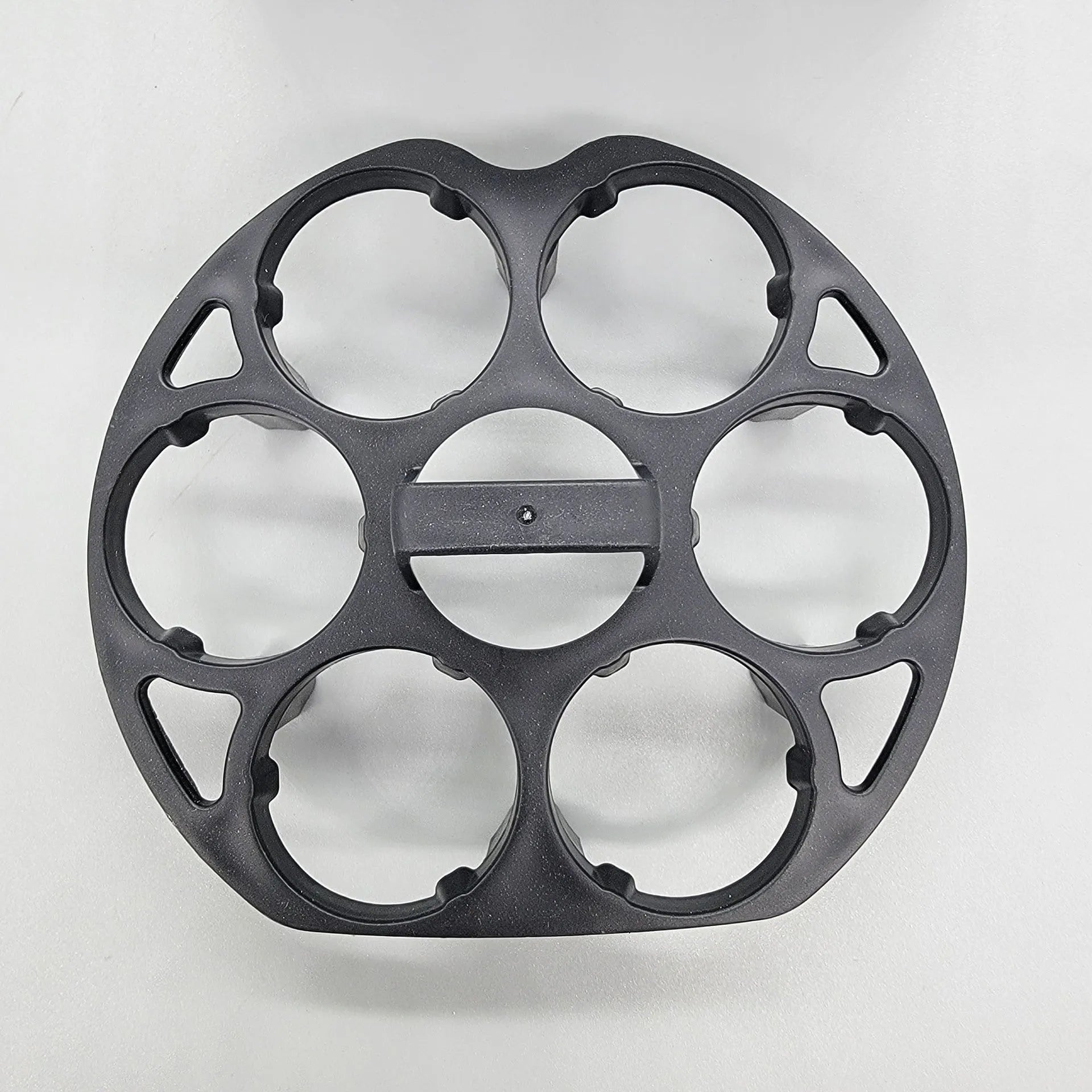 Black plastic cooking machine egg holder retainer basket measuring 13.8 x 12.6 x 5.7 cm