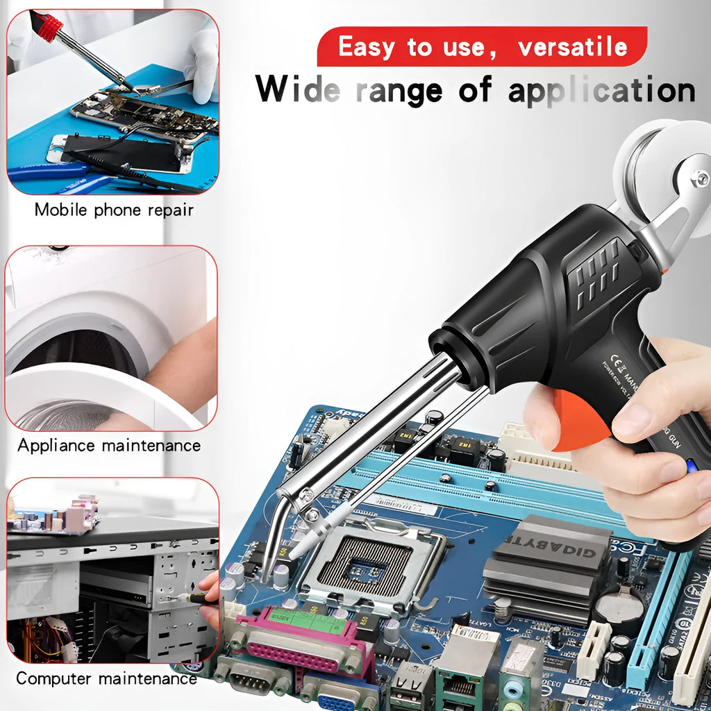 Black alloy G102 soldering gun from 5-piece kit with CN, EU, US voltage options