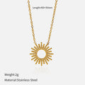 Sunflower series gold necklace and bracelet set for women with geometric chain design