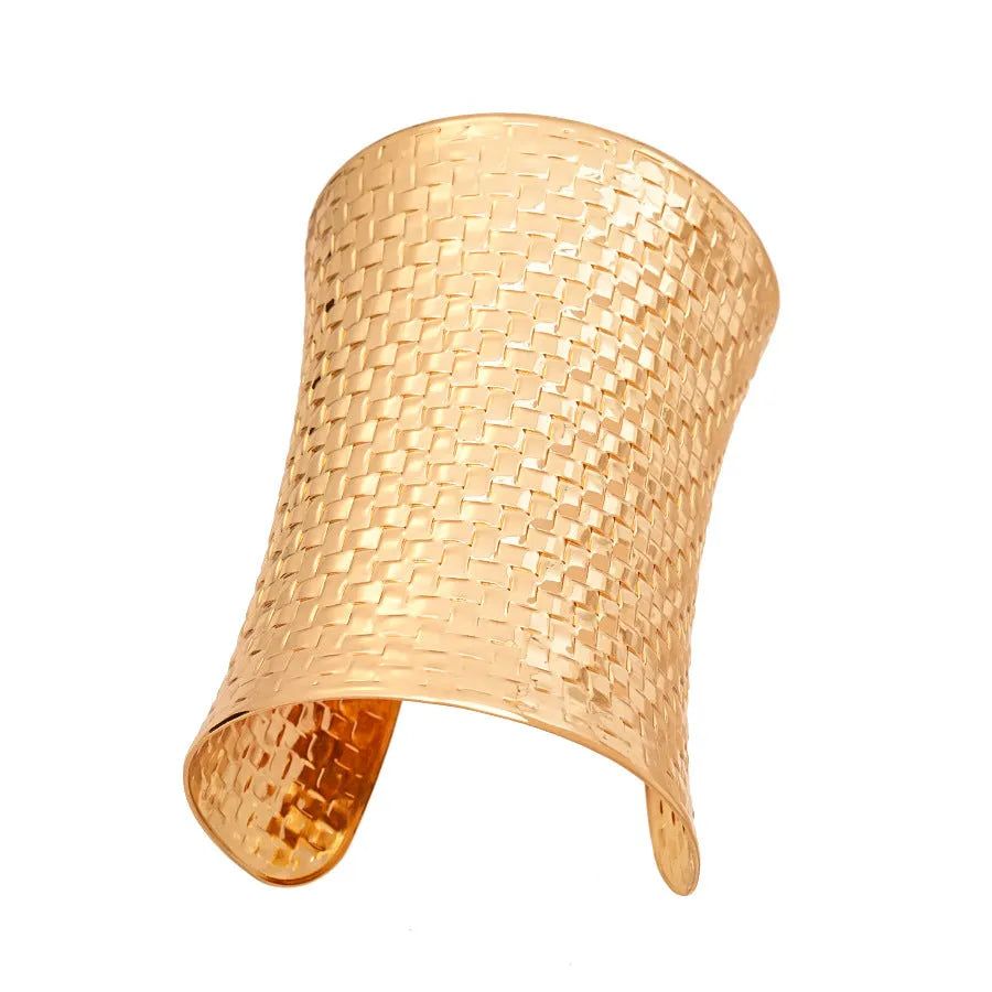 Women's vintage gold or silver metal bracelet with exaggerated round design